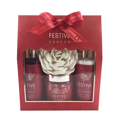 OEM Wholesale Christmas Packaging Box Luxury Body And Care Romantic Spa Bath Gift Set In Paper Box Factory